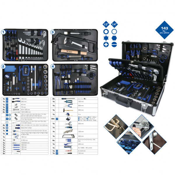 Brilliant Tools BT024143 Sada náradia v hliníkovom kufríku, 143-dielna